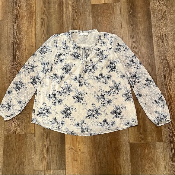 Maison 'd Amelie Tops - Maison ‘d Amelie Floral Tunic Blouse Womens‎ Size XS Ruffled Peasant Cottagecore